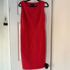 Ronni Nicole Vibrant Coral Midi Dress